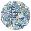Mysterious Marine Animals Waterproof PET Stickers (50 Sheets) for Suitcase, Notebook, and Phone