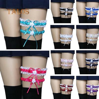 2Pcs/Set Women Bowknot Lace Garter Sexy Bridal Leg Garter Wedding Cosplay Decor Erotic Costumes