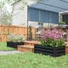 Set of 2 Garden Raised Beds Dim. 100L x 50W x 30H cm - Corrugated Steel Sheet Black