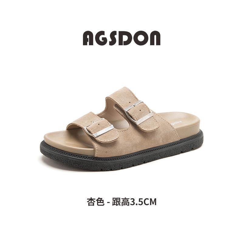 Augustus Denboken Slippers Women's Summer 2025 New Wear Platform Flat Sandals Beach Fashion Sandals