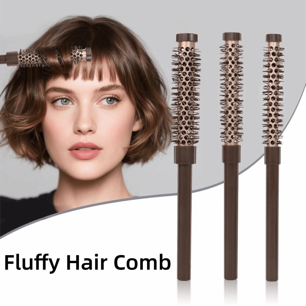 3Pcs Nylon Bristles Curly Hair Styling Comb Aluminum Tube Hair Root Comb  Home Use