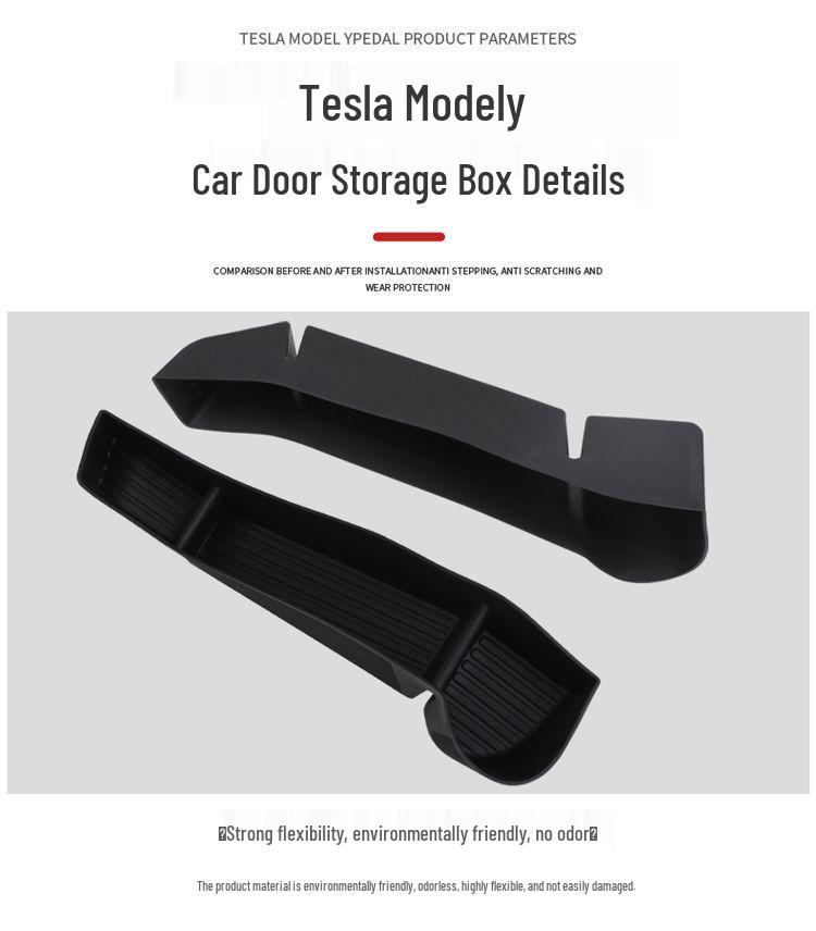 Tesla Model Y & Refreshed Y Waterproof Door Slot Armrest Storage Box Mat
