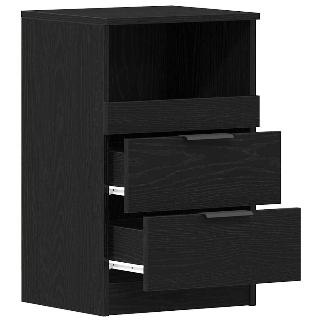 Nightstand Set of 2 Black Oak Effect 40 x 35 x 65 cm