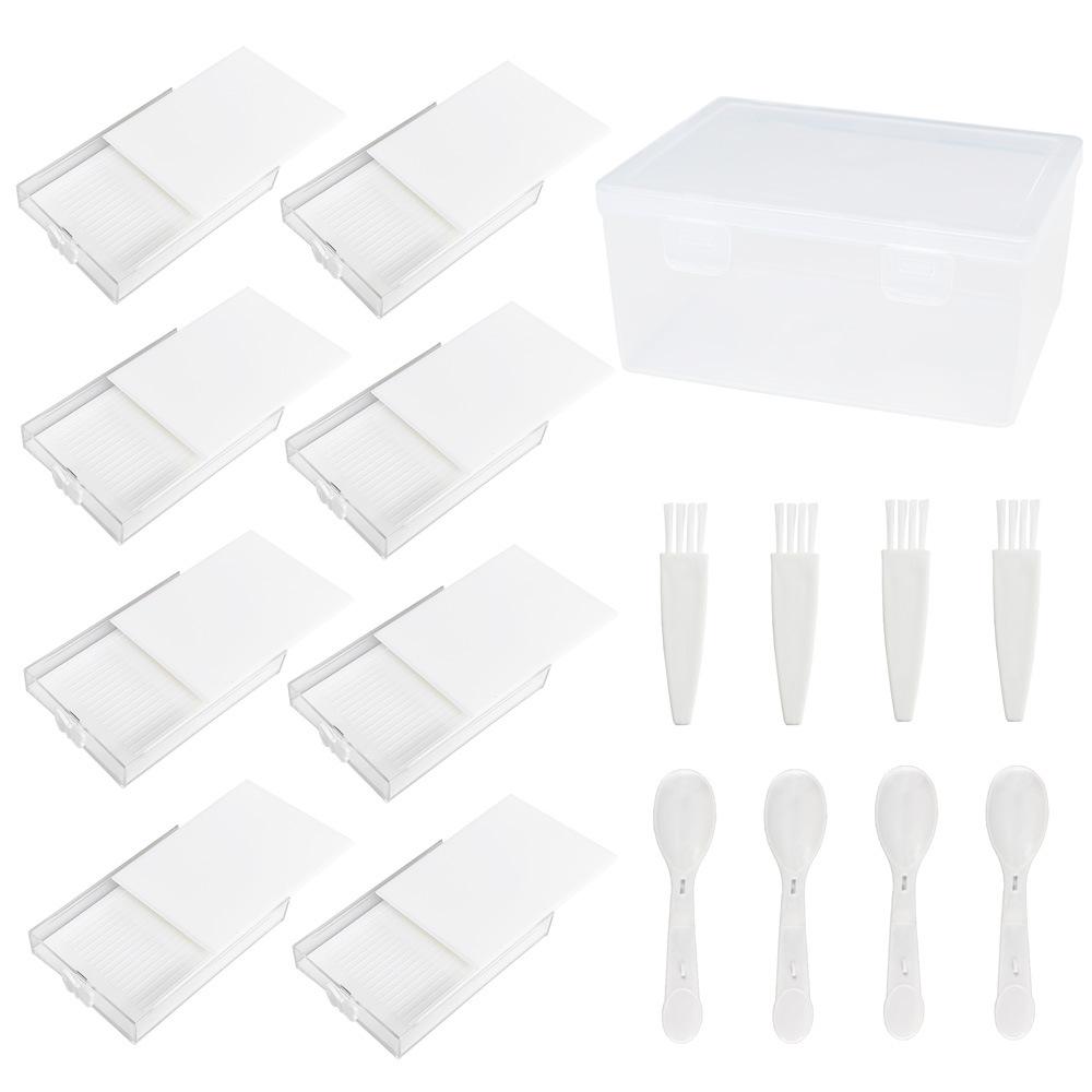 8pcs Diamond Painting Organizer Set with Clear Storage Box Cover Beads Container Tray DIY Diamond Embroidery Crafts Accessories