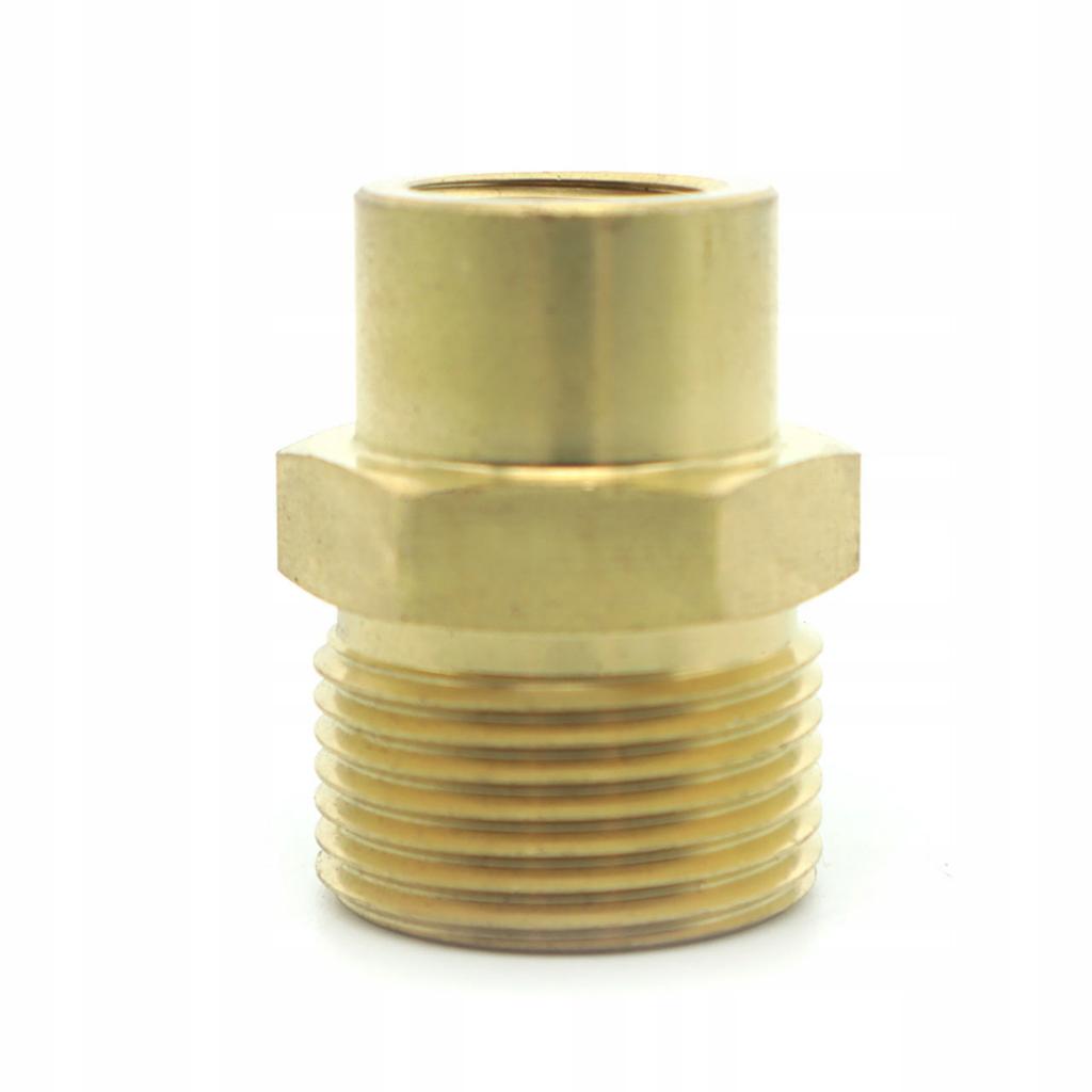 Rosfix Adapter Redukcja M22 M na M14 F – Mosiężny | Do Pistoletu Węża Myjki Ciśnieniowej | Gwint M22/M14