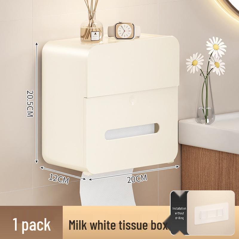 

Wall-Mounted Multifunctional Tissue Box with Drawer - Creative Storage for Living Room, Bedroom, or Bathroom