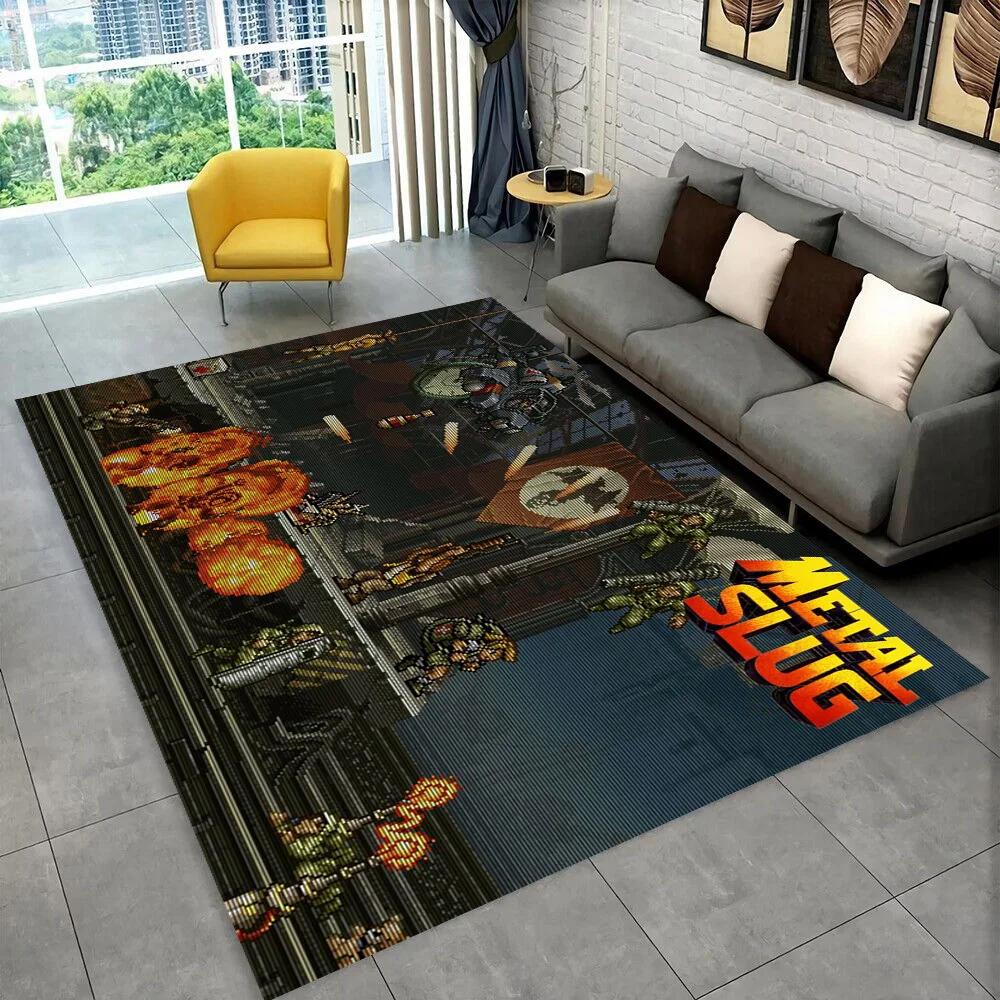Klasyczna Gra Retro Metal Slug Dywanik Obszarowy dla Gracza, Dywan do Domu Salon Sypialnia Sofa Wycieraczka Dekoracyjna, Mata Podłogowa Antypoślizgowa do Zabawy dla Dzieci