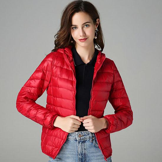 Women Puffer Jacket Spring Autumn Female Ultra Lightweight Packable Hooded Down Coats