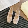Mary Jane Single Shoes Women's Gentle Shallow Mouth Flat Bottom Summer 2025 New Skirt Bow Beanie