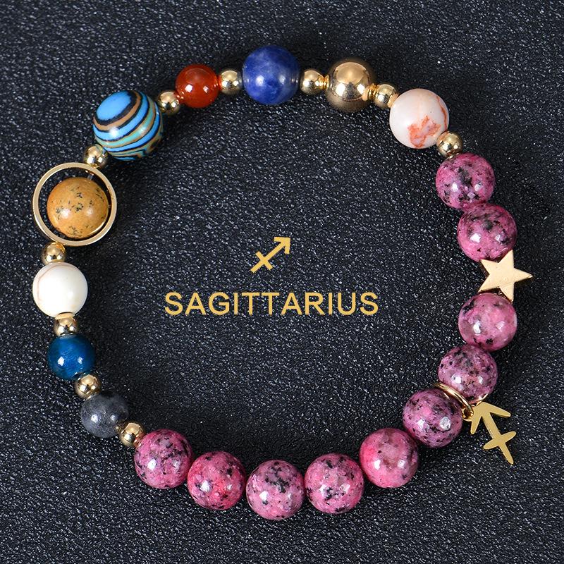 Eight Planet And Twelve Constellations Natural Stone Bracelets Matte Stone Bead Bracelet Planet 12 Constellations Bracelet