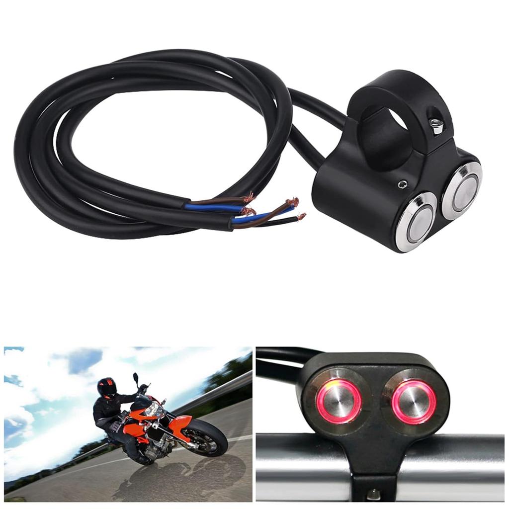 7/8inch 22mm Motorcycle Switch Handlebar, Motorbike Handlebar On/Off Grip Switches Brake Fog Headlight Handle Self-Return/Manual-Return Switch(B: