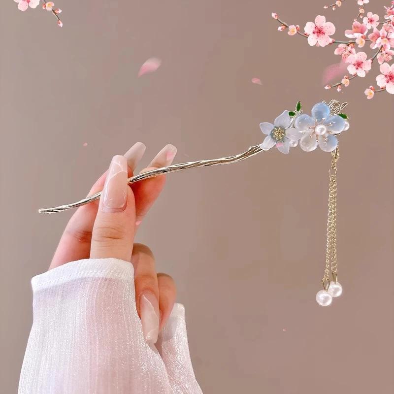 1pc Romantic Chinese Style Hair Accessory Alloy Jewelry Women's Hair Needle Suitable for Daily Wear Gifts Girls Fashion Hairpin