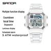 Sanda Men's Outdoor Sports Electronic Watch - Multifunctional, Waterproof, with Countdown and Snooze Feature.