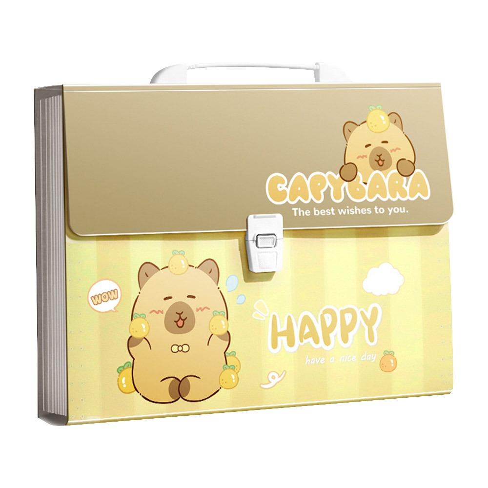 

13 Layer Capibara Document Folder Test Paper Storage Bag for Students and Office Workers A