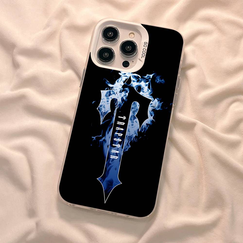 T-Trapstars Handyhülle Für IPhone 16 15 14 13 12 11 17 Pro Max Plus Farbe Silber Hülle