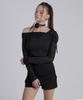 Jinju Yuz Mini Pocket Unbalance Skirt[Black]