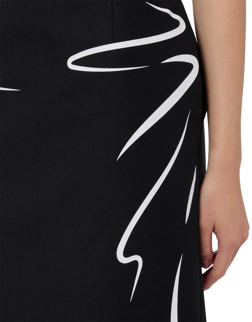 MOSCHINO Drawing Print Cotton Pencil Skirt
