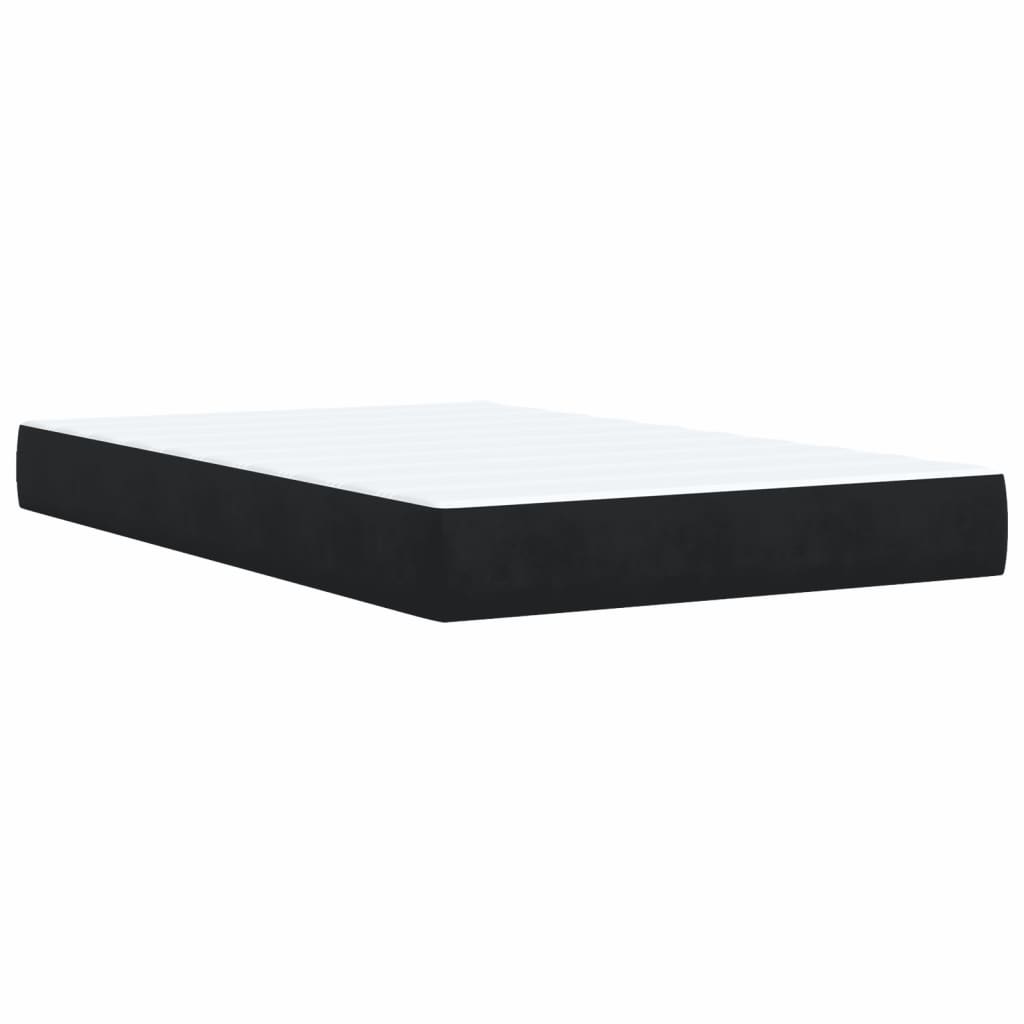 Box Spring Bed with Mattress Black 120 x 200 cm Velvet