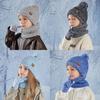 Kinder Winter Strickmütze Handschuhe Nackenwärmer Set für den Außenbereich