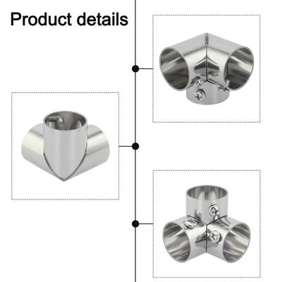 Stainless Steel Pipe Connector Clothes Rail Clothes Flange Seat Hanging Clothes Pole Fixed Socket Wardrobe Clothes Rail Bracket