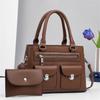 Simple Style Large Capacity Pu Tote Bag With Inner Pockets For Women