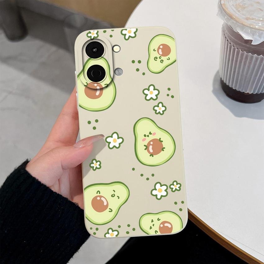 Lovely Back Cover For Tecno Spark Go 3 2 1S Pova 7 Ultra Pro Spark 40 40C 30 Phone Bags Cute Avocado Pretty Flowers Shell Soft Silicone Anti Slip Case