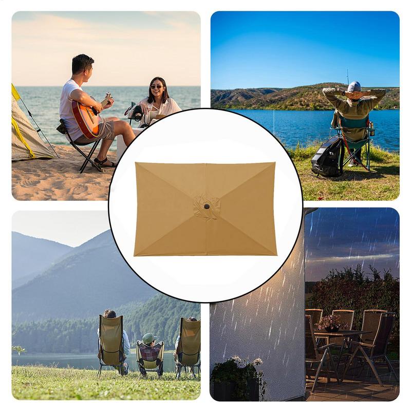 Rectangular Parasol Cloth Replacement 200x300cm Outdoor Backyard Garden Rainproof Square Patio Umbrella Cloth Replacement Canopy