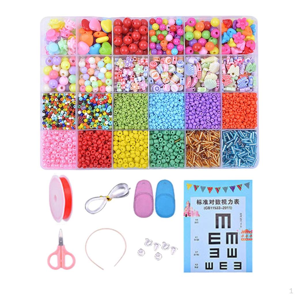 Colorful Beads Loose Elastic Wire Letter Bead for Charms Hair Accessories DIY Bracelets