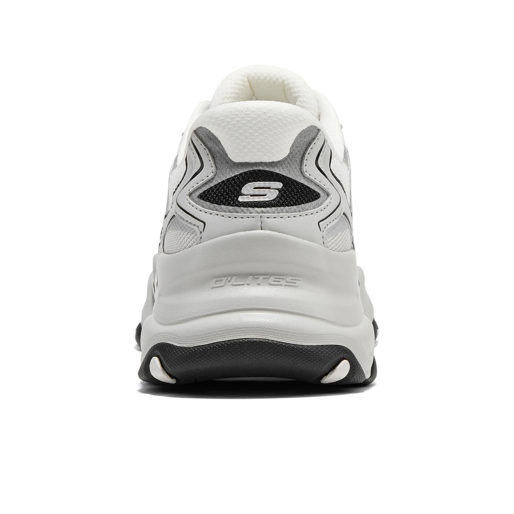 Skechers DLites 5.0 Comfortable Fit Panda Shoes Five Generation Sound Wave Series Non-Slip Breathable Dad Shoes Men Sneakers White Black 232424-WBK