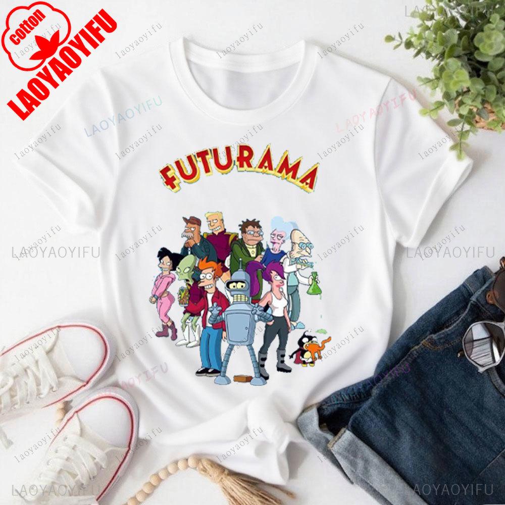 FFuturama Retro Robot Print T Shirt Unisex Clothing Bender Evolution Geek Graphic Tshirts Women Unisex Harajuku Casual Top Clothing