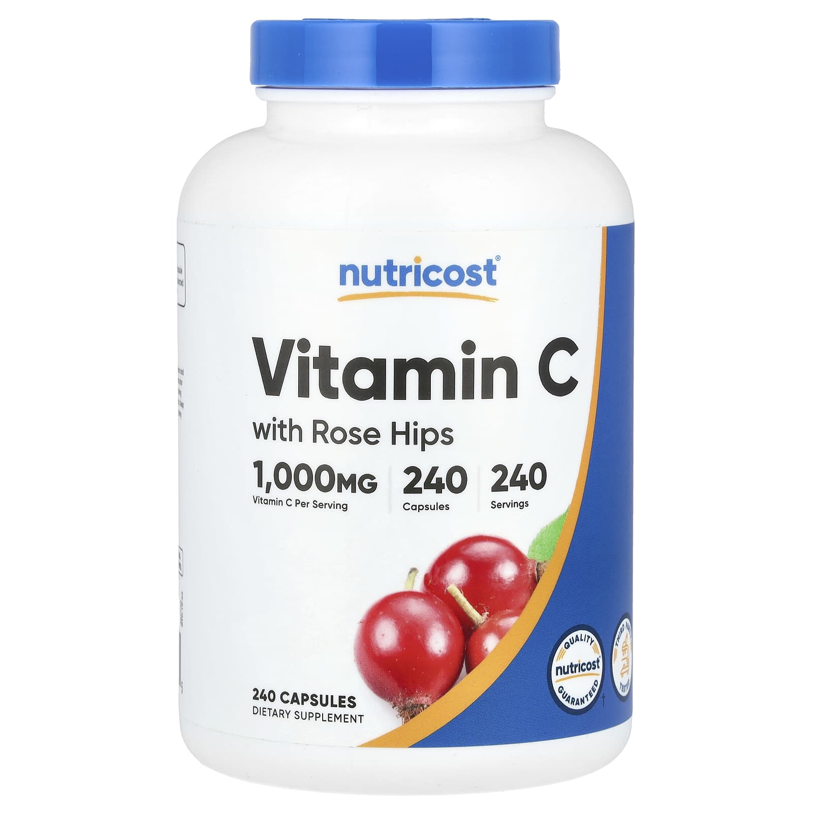 

Nutricost, вітамін С, вміст шипшини, 1000 мг, 240 капсул