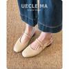 Superweiches Lammleder~ Französische Tasche Kopf Sandalen Damen Sommer mit Rock Retro Wort mit dickem Absatz Mary Jane Einzelschuhe
