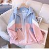 Women's Loose-Fit Hooded Windbreaker Jacket, Winter/Autumn 2025 - Perfect for Students and Sports.