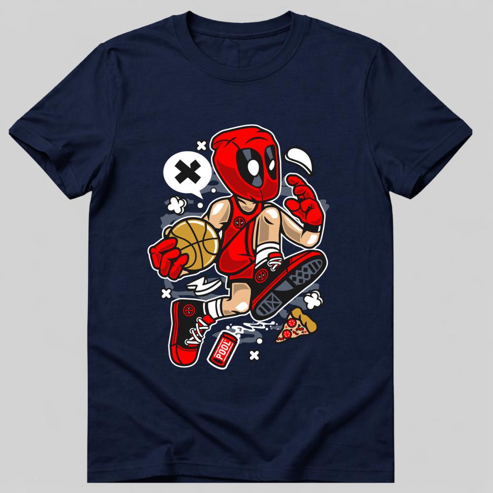 Red Mask Basketball Player TShirt Cartoon Parody Graphic Tee Unisex Adult Kids