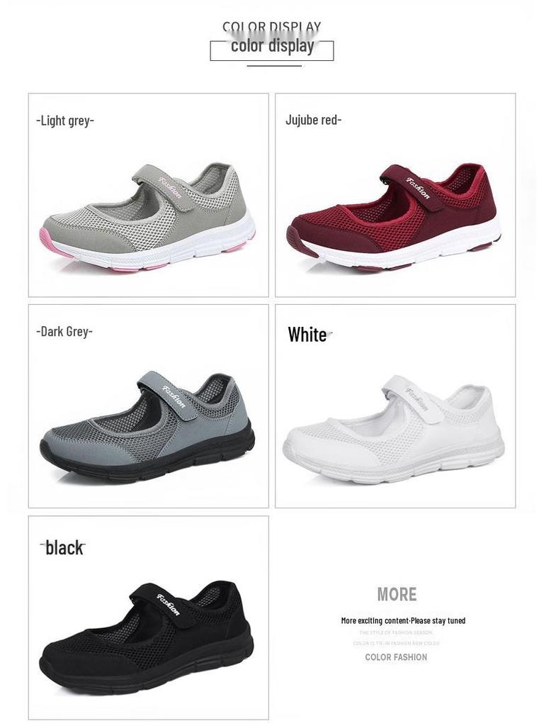 2025 Mesh Flats for Middle-Aged & Elderly Women - Dance & Walk In Comfort (Size 35-42)