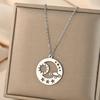Kinitial Raindrop Cloud Whale Ghost Hand Flower Horse Meditation Moon Stainless Steel Pendant Necklace For Women Jewelry Gift