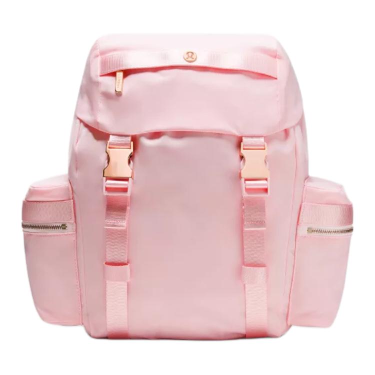 

Lululemon Wunderlust 14L Waterproof Drawstring Design Anti-Slip Shoulder Strap Nylon Backpack Small Women backpack Pearl-Pink Rose-Gold LU9DNMS-074673 Pearl Powder & Rose Gold