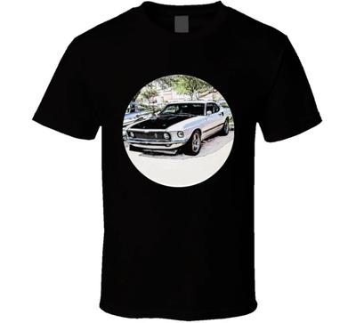 69 Mustang Mach 1 White Musclecar Gift Vintage Classic Car T Shirt