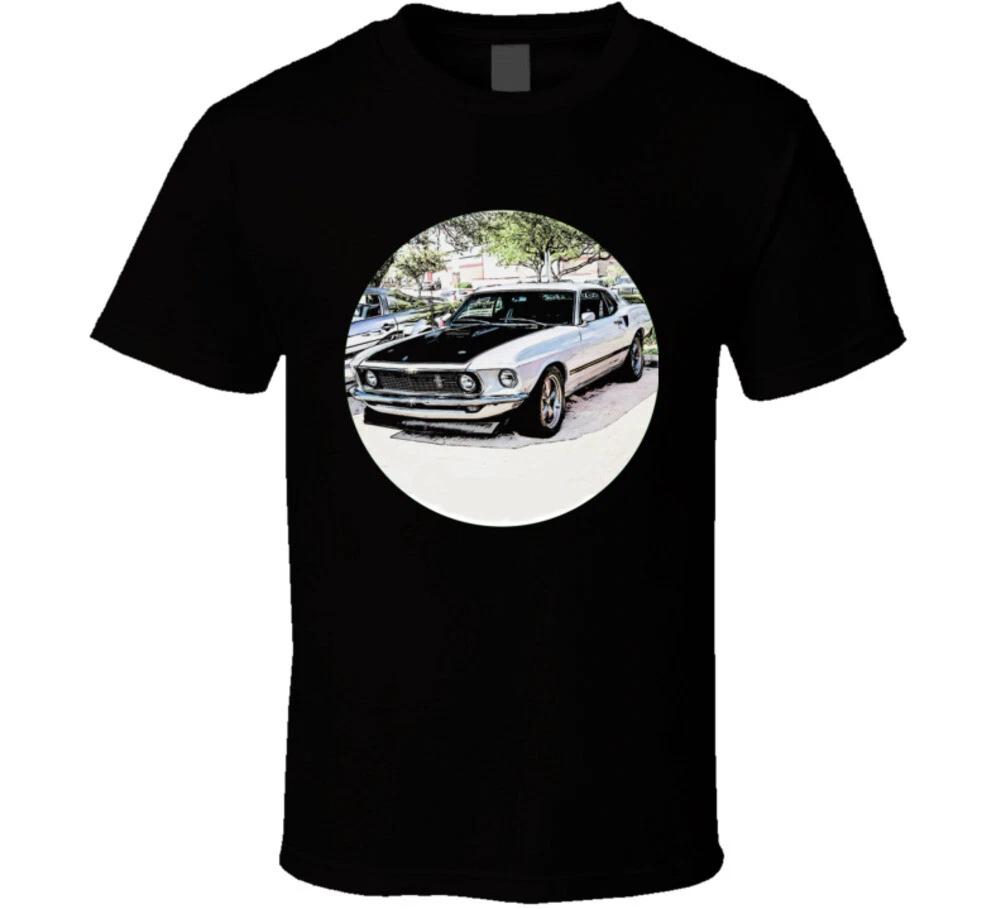 69 Mustang Mach 1 White Musclecar Gift Vintage Classic Car T Shirt S