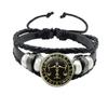 Bracciale Costellazione 1/12 Scorpione Sagittario Capricorno Acquario Corda Nera Bottone in Pelle Gioielli Zodiacali Regalo
