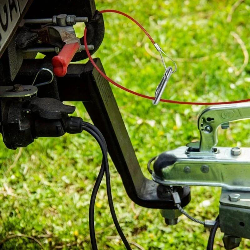 Heavy Duty Durable Stainless Steel Caravan Trailer Breakaway Rope Brake Cable Safety Wire Braked Hitch Accessories Parts Kit.