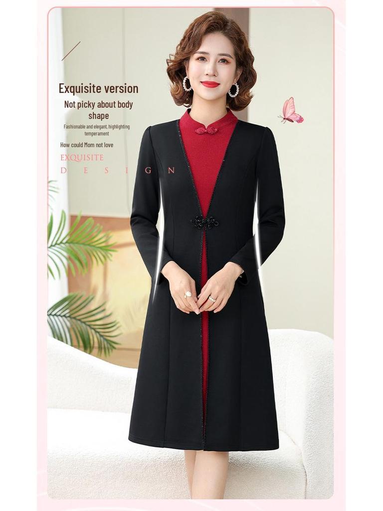 Mom's 2025 Spring Slimming Two-Piece Dress for Mid-Aged Women