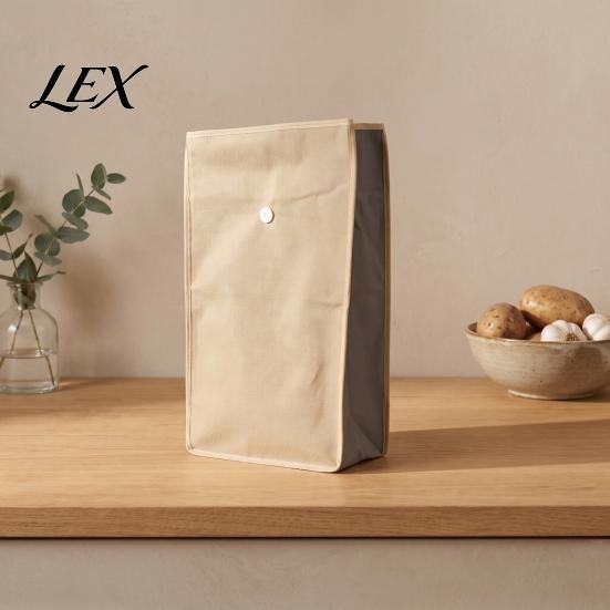Pantry Food Storage Solutions Reusable Self Sealing Potato Onion Bags, Light Blocking Bag with Side Breathable Produce Zipper, Non-woven Fabric