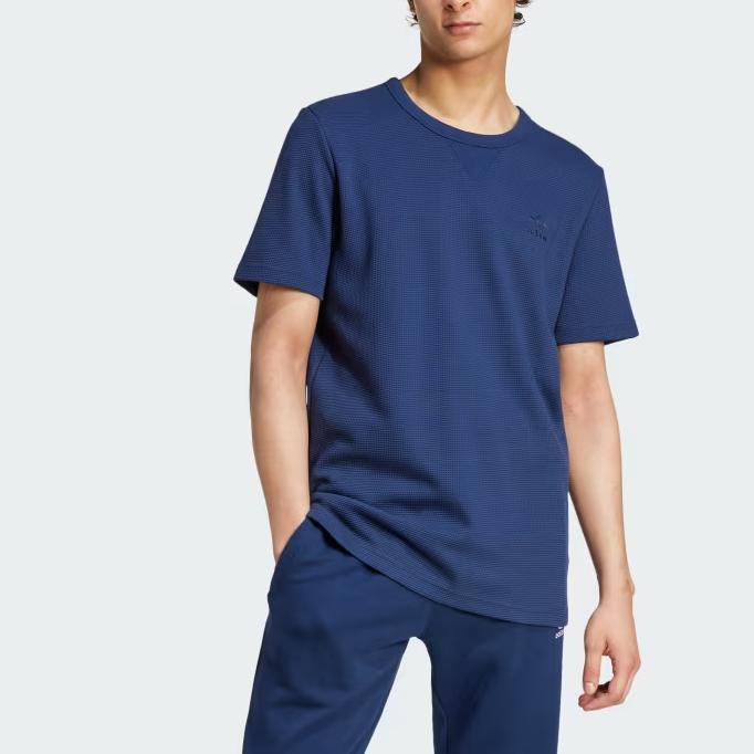 Adidas Originals Ess W Round Neck Solid Loose Fit Short Sleeve T-Shirt Men Tops Night-Blue IY2298