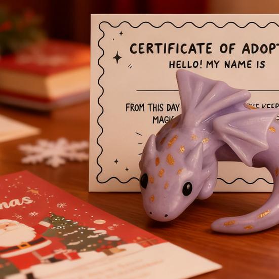 Emotional Support Dragon Handmade Mini Pocket Dragon Sculpture for Anxiety Relief Stress Comfort Calming Inspirational Gift for Bookshelf Desk Decor