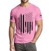 Menns moteriktige avslappede Independence Day trykte t-skjorte med rund hals og korte ermer
