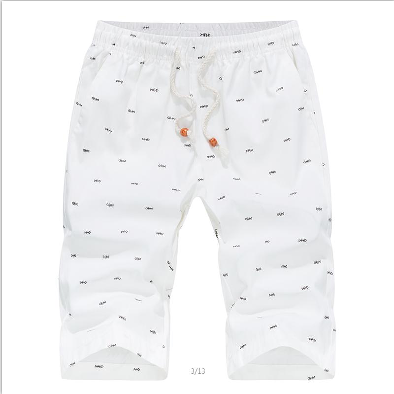 Хлопковые повседневные мужские летние пляжные шорты из хлопка M белый