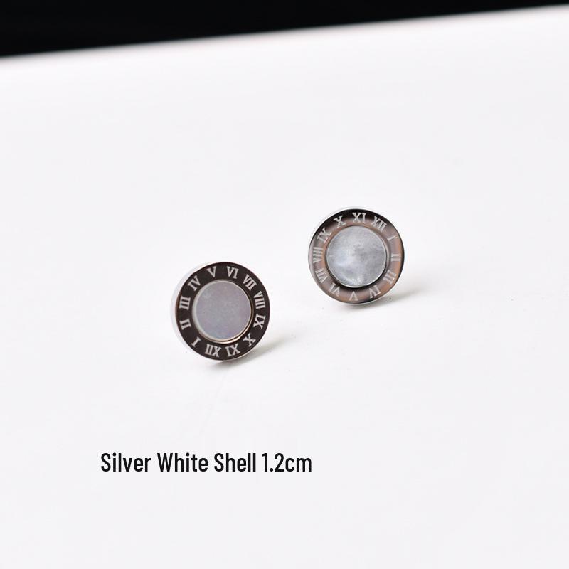 Unisex Roségold & Schwarze Titanstahl Ohrstecker