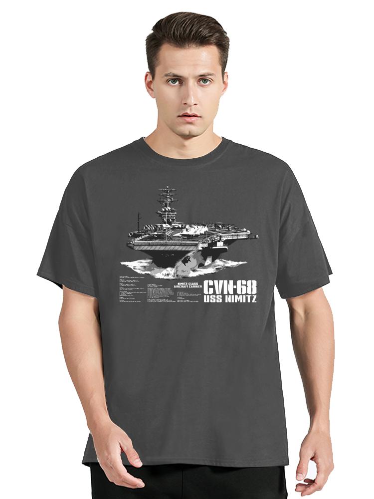 Авианосец класса «Нимиц» Головной корабль CVN-68 USS Nimitz Футболка Летняя Хлопковая Мужская Футболка Новая Одежда Большие Топы Футболки S