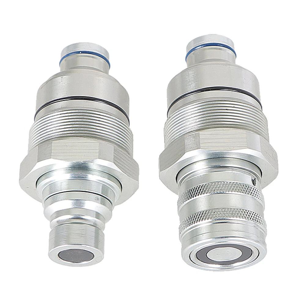 2pcs 7246802 Female Flat Connector With 7246799 Fair Flat Connector 1/2inch Hydraulic Male & Female Flat Face Coupler Kit